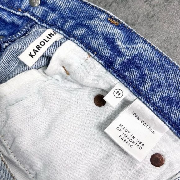 GRLFRND | Karolina High-Rise Light Wash Distressed Jeans in ‘Part Time Love’ - Picture 12 of 14